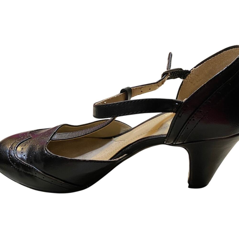 Naturalizer Mary Jane T Strap Heels Womens 9 Black Leather 2.5 Inch - Picture 4 of 8